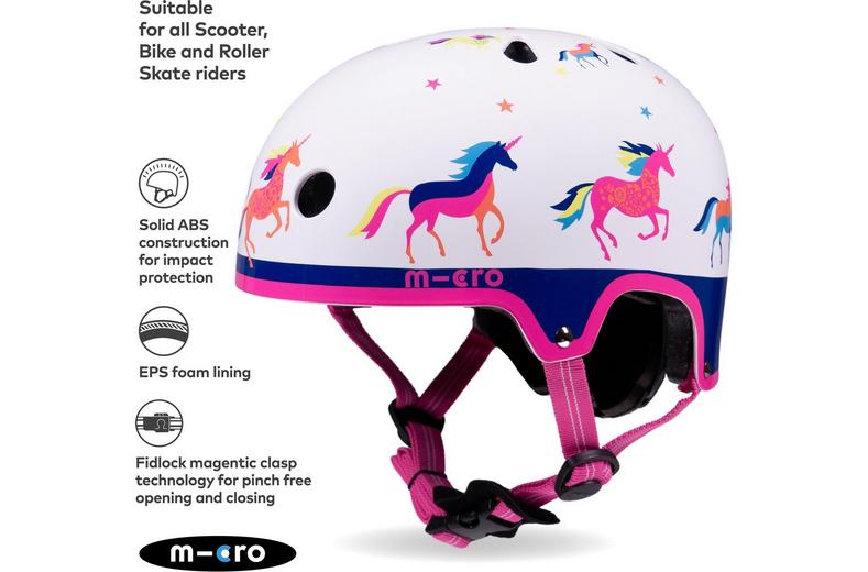Unicorn Print Safety Set: Helmet, Bell and Light Unicorn Print Safety Set: Helmet, Bell and Light