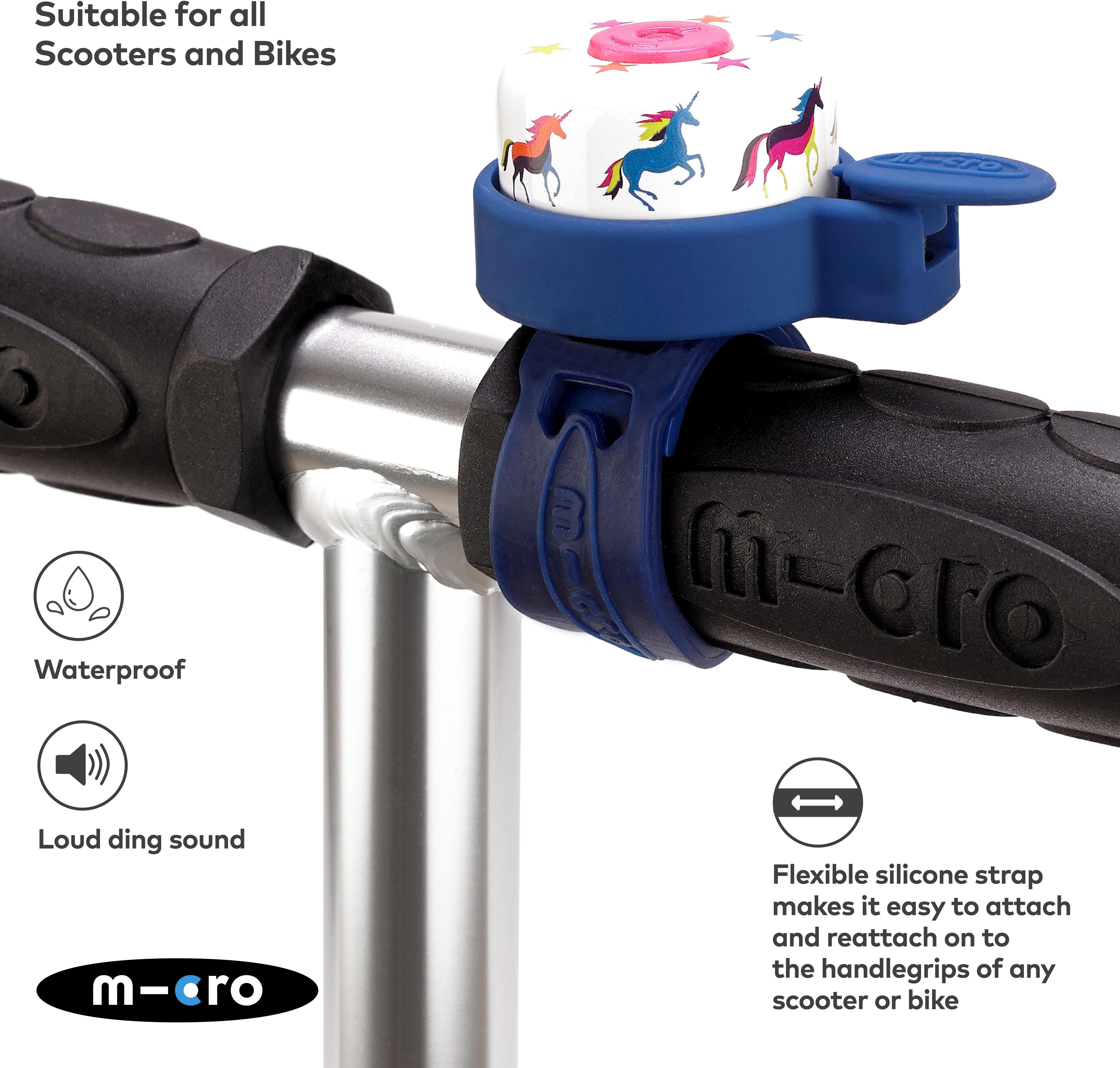 Unicorn Print Safety Set: Helmet, Bell and Light