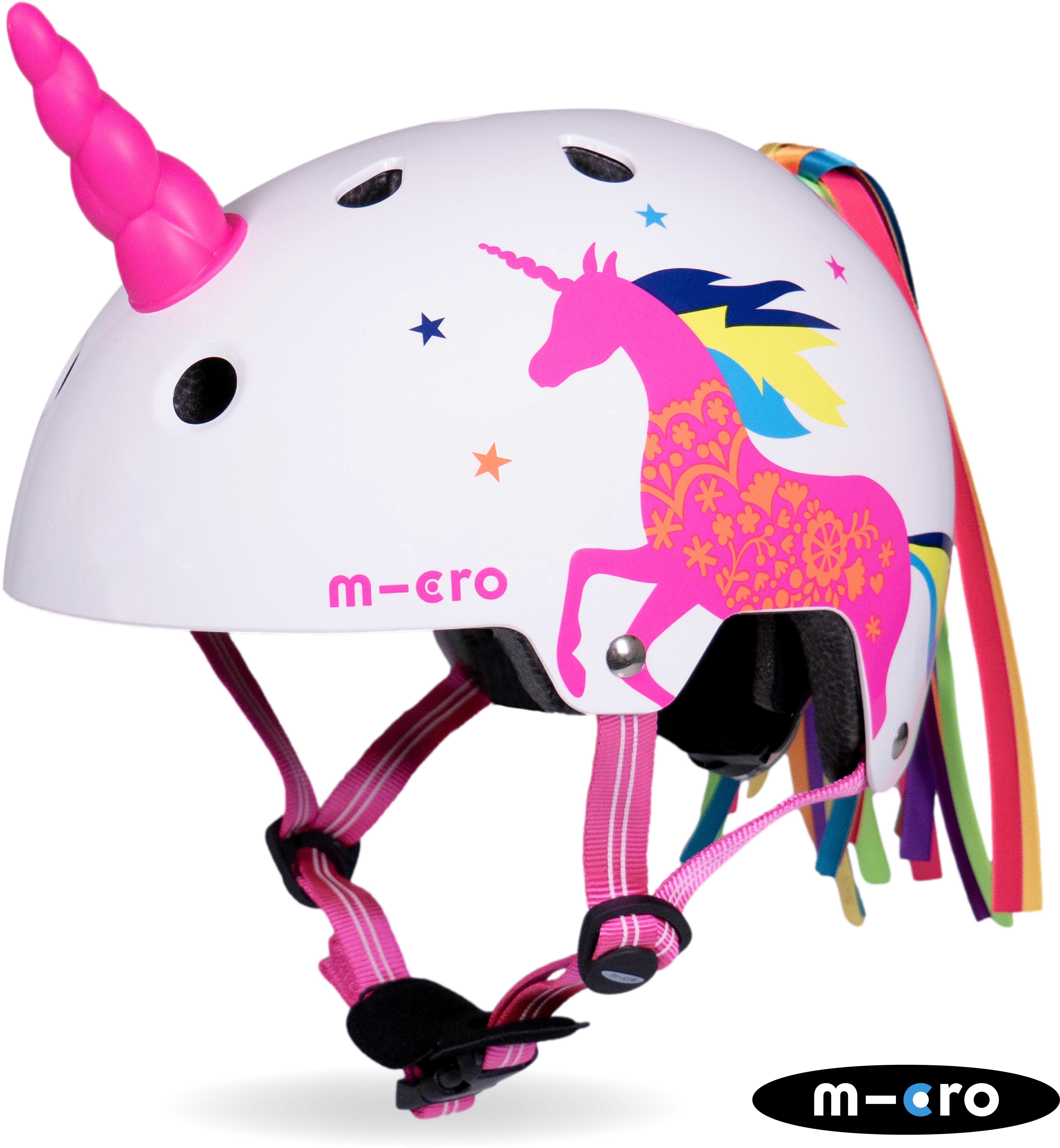 Halfords Micro Scooters Micro Deluxe Printed 3D Helmet: Unicorn (Medium 55-58cm) | Pricematch, Extra 8% off for BC Members, Free Bike Health Check, Cycle2Work Scheme & 0% APR Finance.