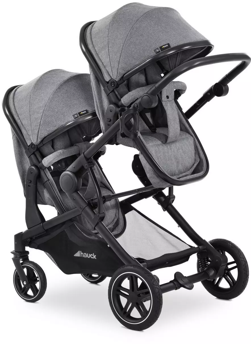 Hauck Atlantic Twin Pushchair Grey Halfords UK