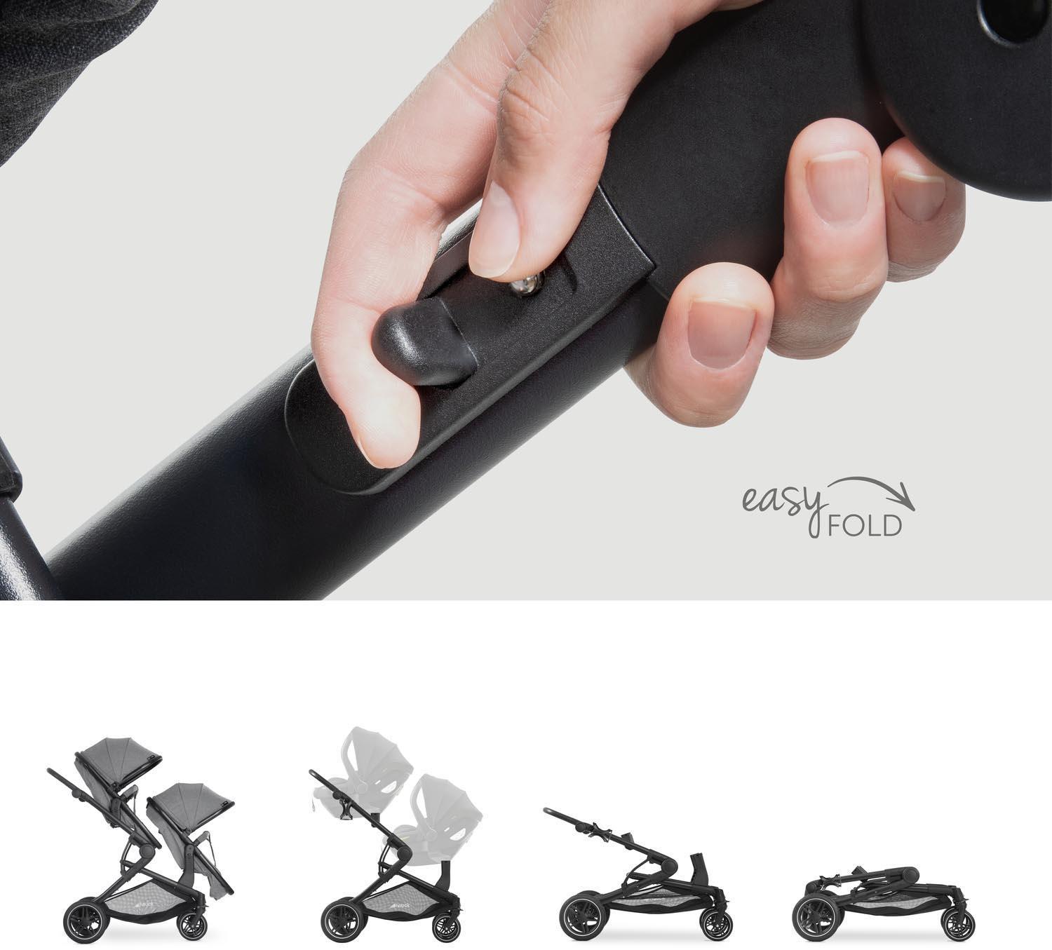 Hauck Atlantic Twin Pushchair - Grey