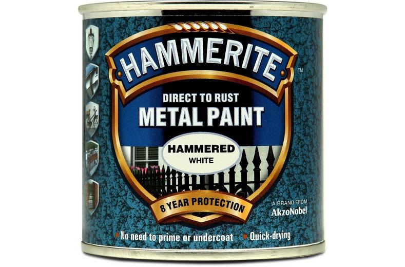 Hammerite Direct to Rust Metal Paint Hammered White 250ml Hammerite Direct to Rust Metal Paint Hammered White 250ml