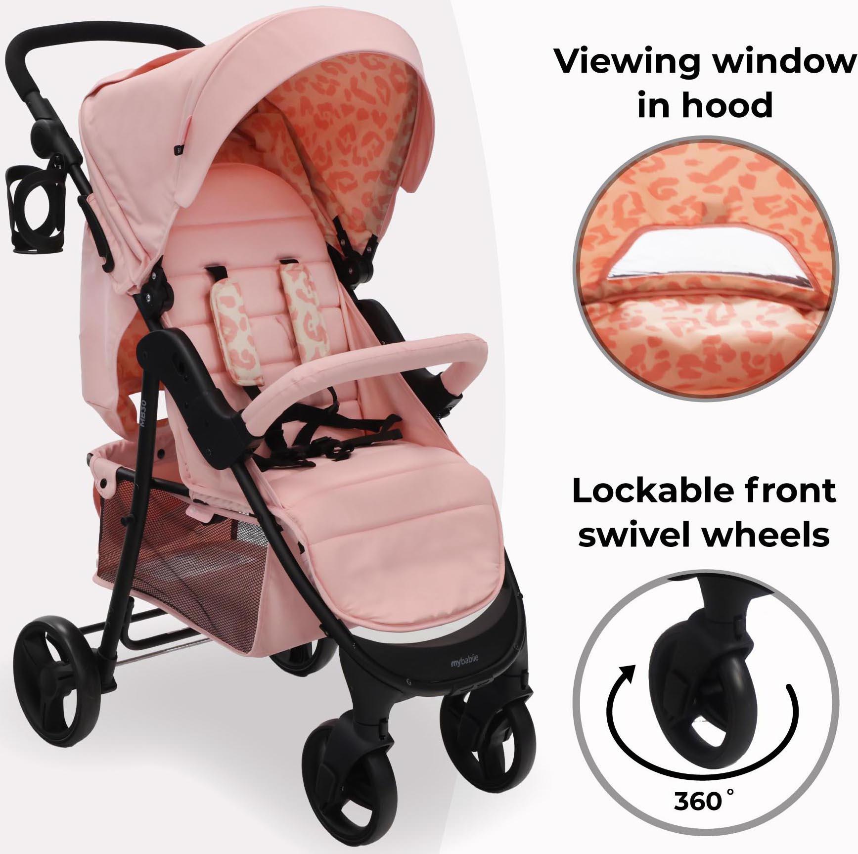 MB30 Plus Pushchair Pink Leopard Halfords UK