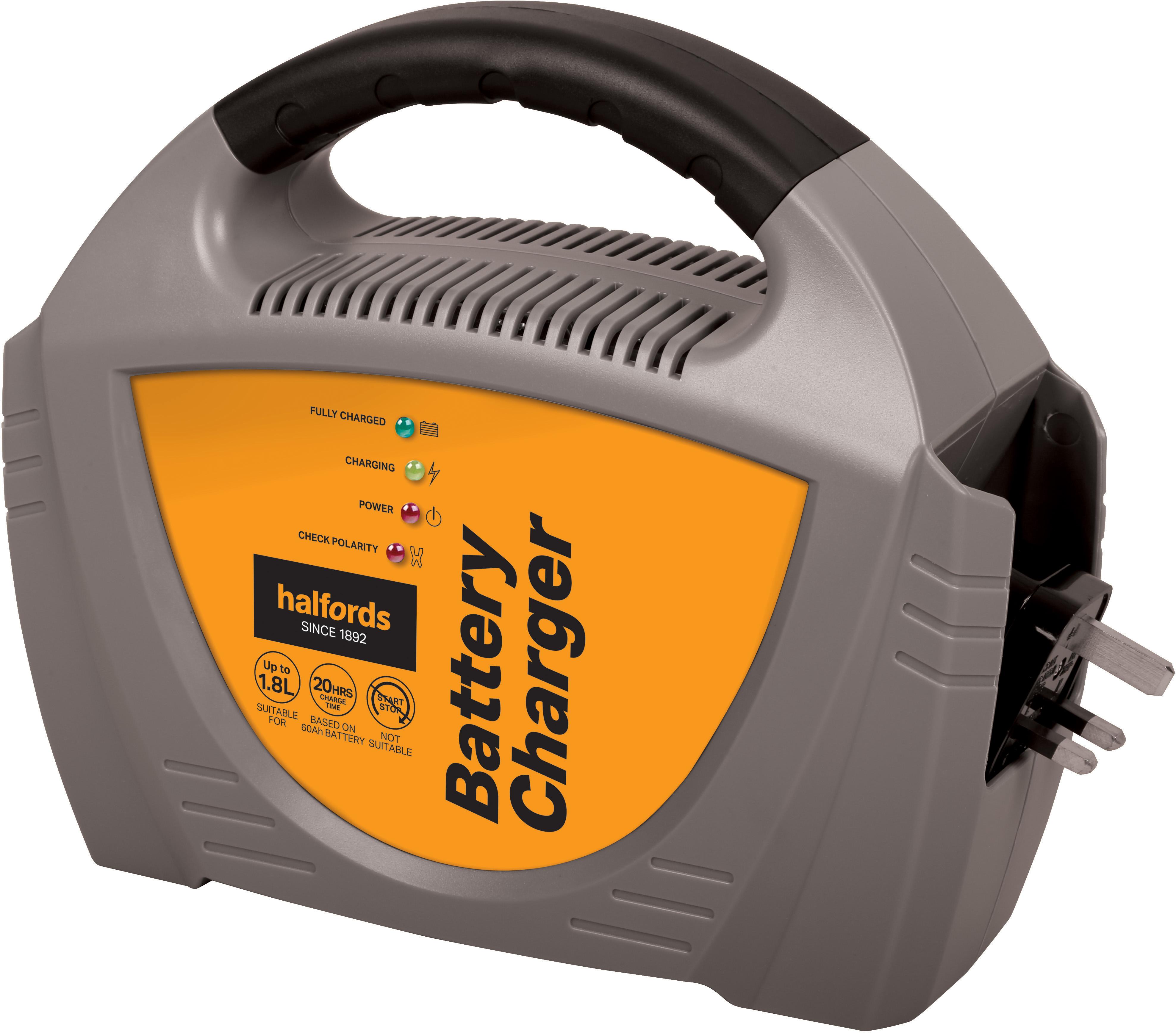 Halfords Car Battery Charger - Up To 1.8L