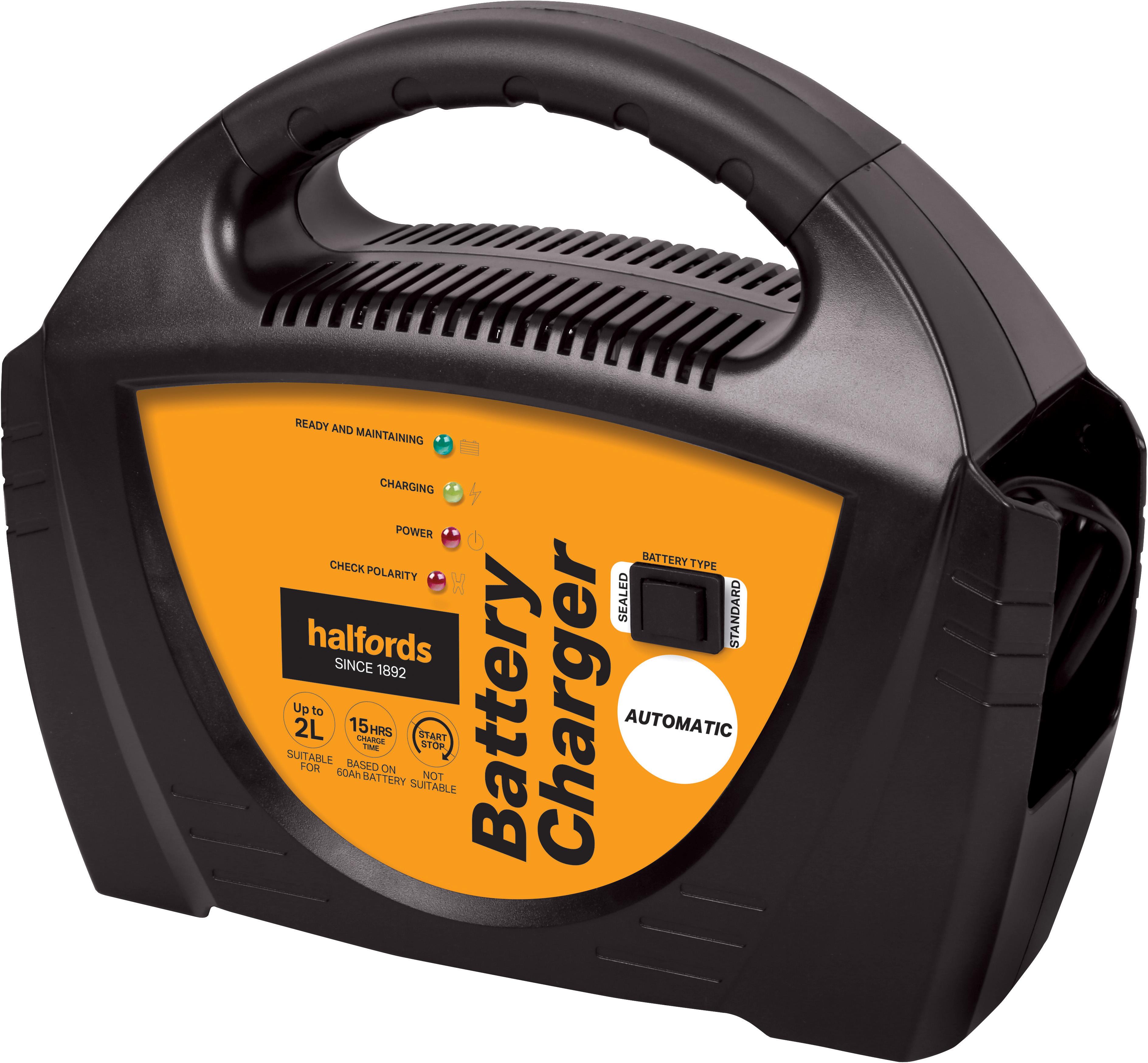 Halfords Automatic Battery Charger - Up To 2.0L