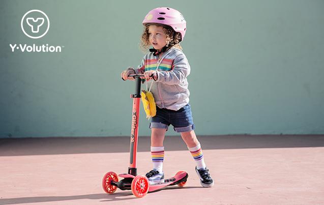 Yvolution Y GLIDER XL Kids Scooter - Green, Pink, Red