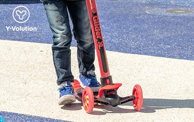 Yvolution Y GLIDER XL Kids Scooter - Green, Pink, Red