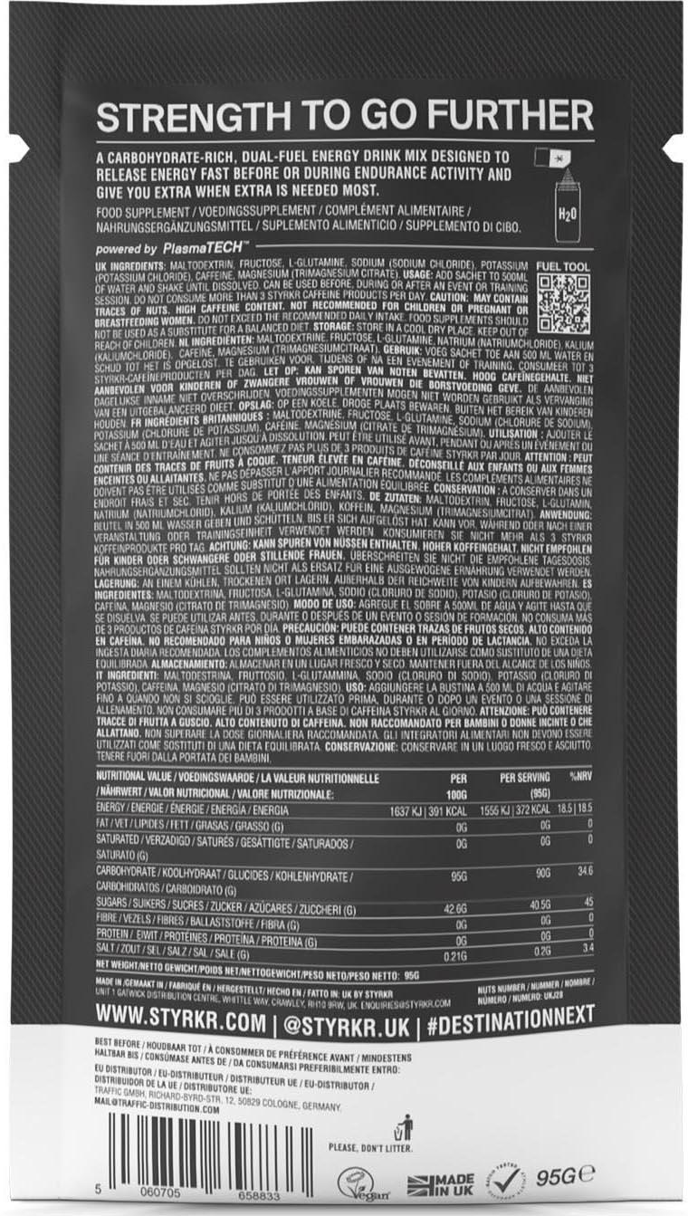 STYRKR MIX 90 Caffeine Dual-Carb Energy Drink Mix - 12 Pack