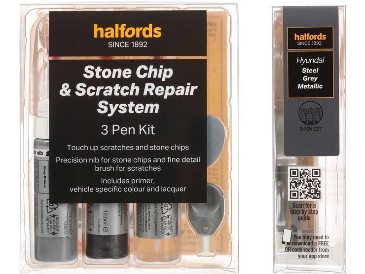 Halfords Hyundai Steel Grey Scratch & Chip Repair Kit
