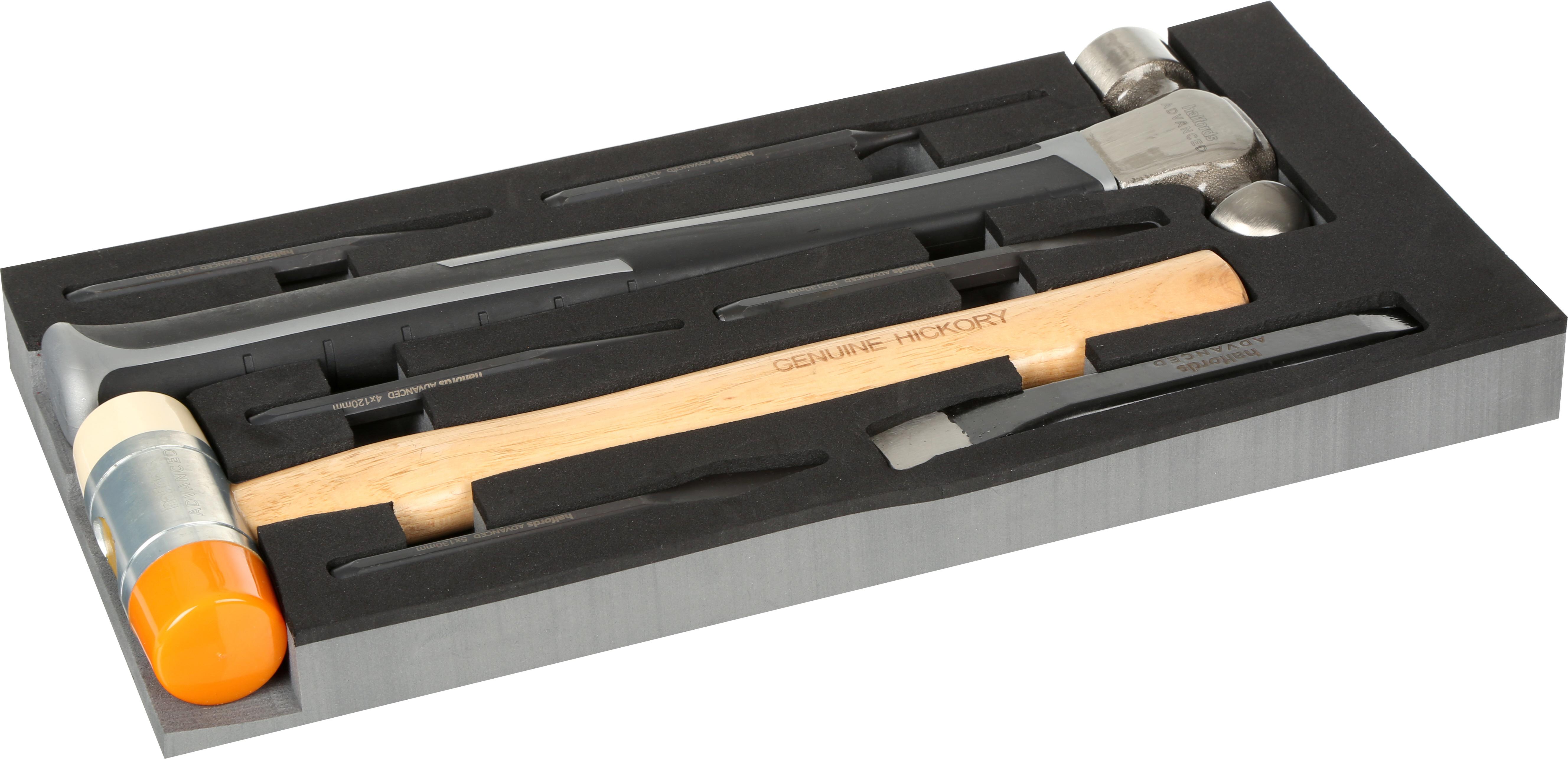 Halfords Advanced 8 Piece Hammer, Punch And Chisel Set