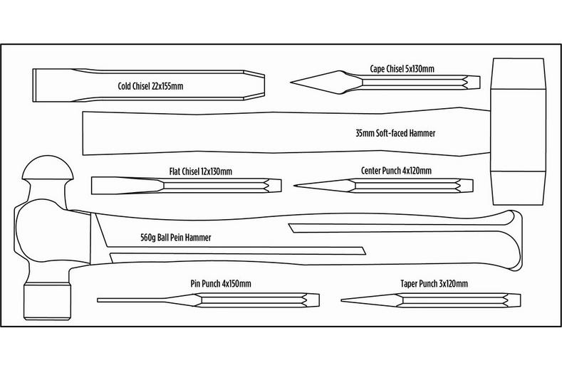 Halfords Advanced 8 Piece Hammer, Punch and Chisel Set Halfords Advanced 8 Piece Hammer, Punch and Chisel Set
