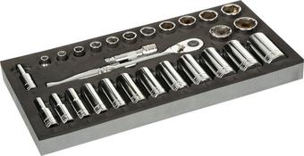 Halfords Advanced 28 Piece 3/8" A/F Socket Set Modular Tray