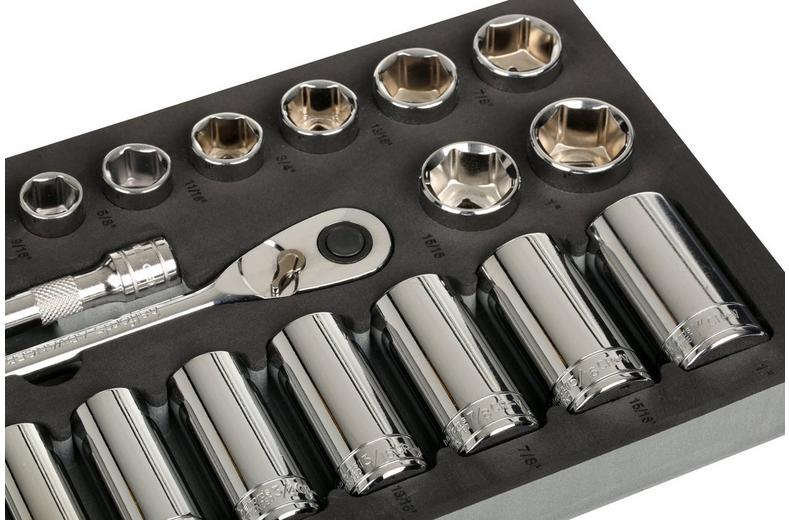 Halfords Advanced 28 Piece 3/8" A/F Socket Set Modular Tray Halfords Advanced 28 Piece 3/8" A/F Socket Set Modular Tray