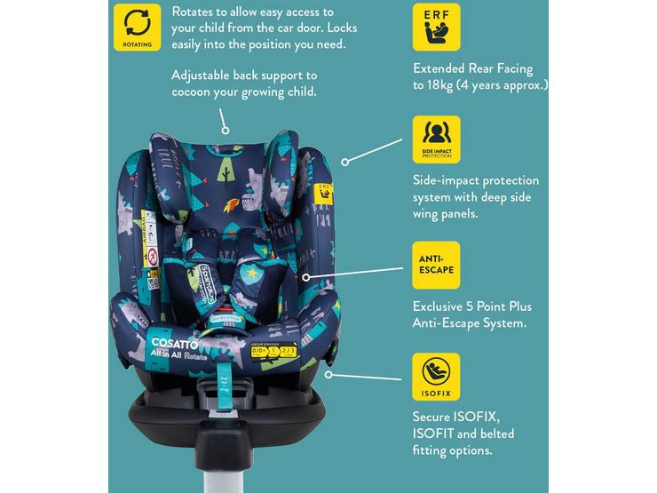 Cosatto All in All Rotate 0+/1/2/3 ISOFIX Child Car Seat - Fika