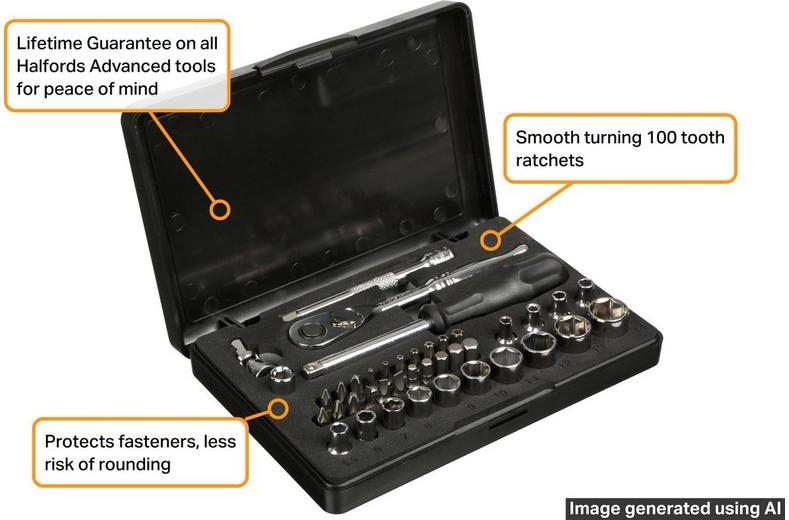 Halfords Advanced 40 Piece 1/4" Socket Set Halfords Advanced 40 Piece 1/4" Socket Set