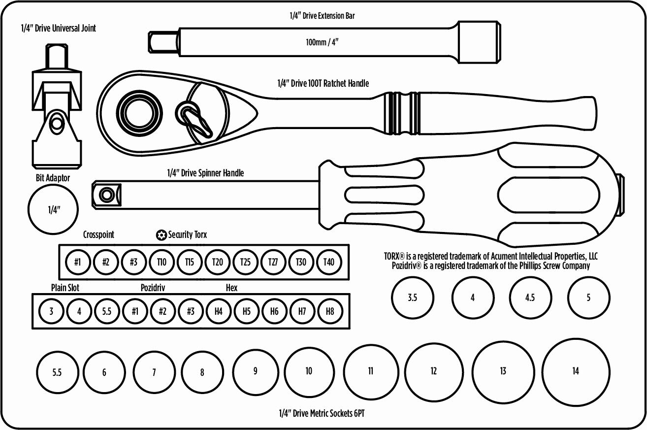Halfords Advanced 40 Piece 1/4" Socket Set