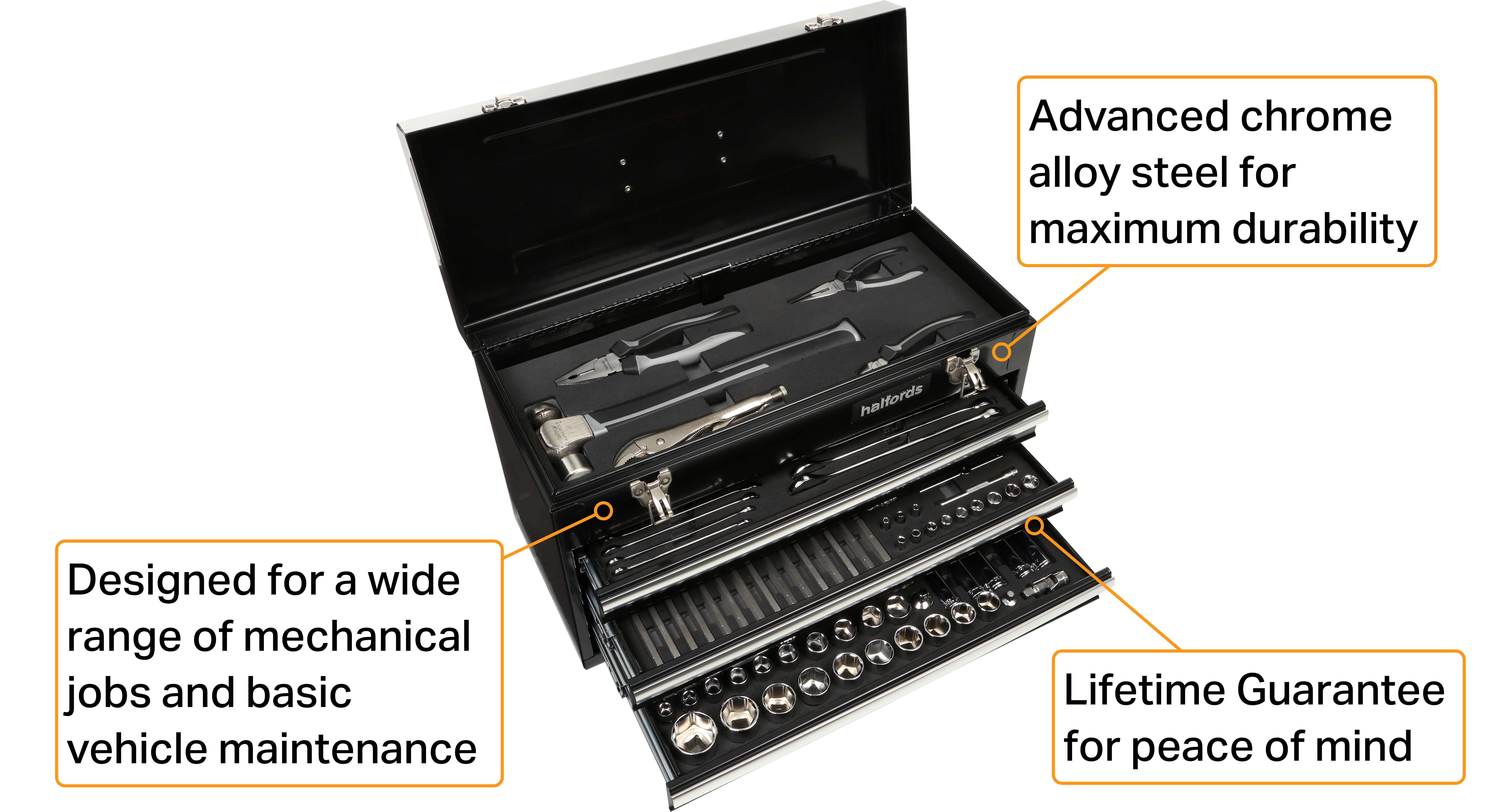 Halfords Advanced 121 Piece Mobile Car Maintenance Tool Kit