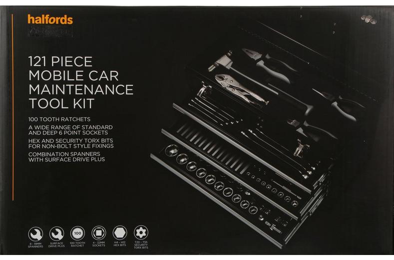 Halfords Advanced 121 Piece Mobile Car Maintenance Tool Kit Halfords Advanced 121 Piece Mobile Car Maintenance Tool Kit