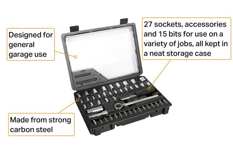 Halfords Essentials 50 Piece Socket Set Halfords Essentials 50 Piece Socket Set
