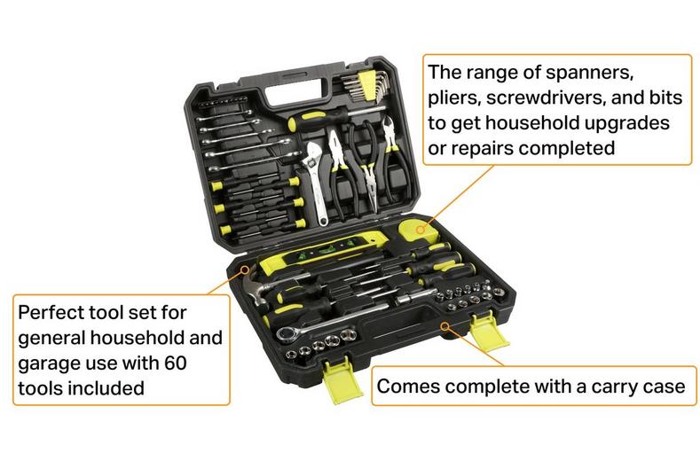Halfords Essentials 60 Piece Home and Garage Tool Kit Halfords Essentials 60 Piece Home and Garage Tool Kit
