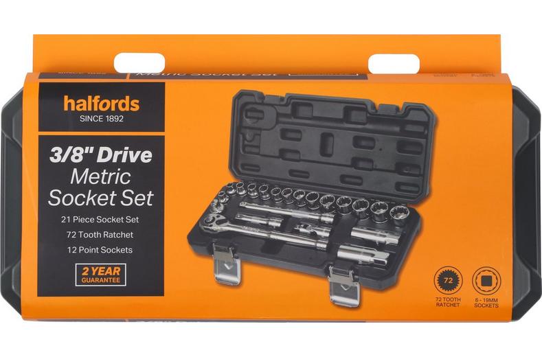 Halfords 21 Piece 3/8" Drive Metric Socket Set Halfords 21 Piece 3/8" Drive Metric Socket Set