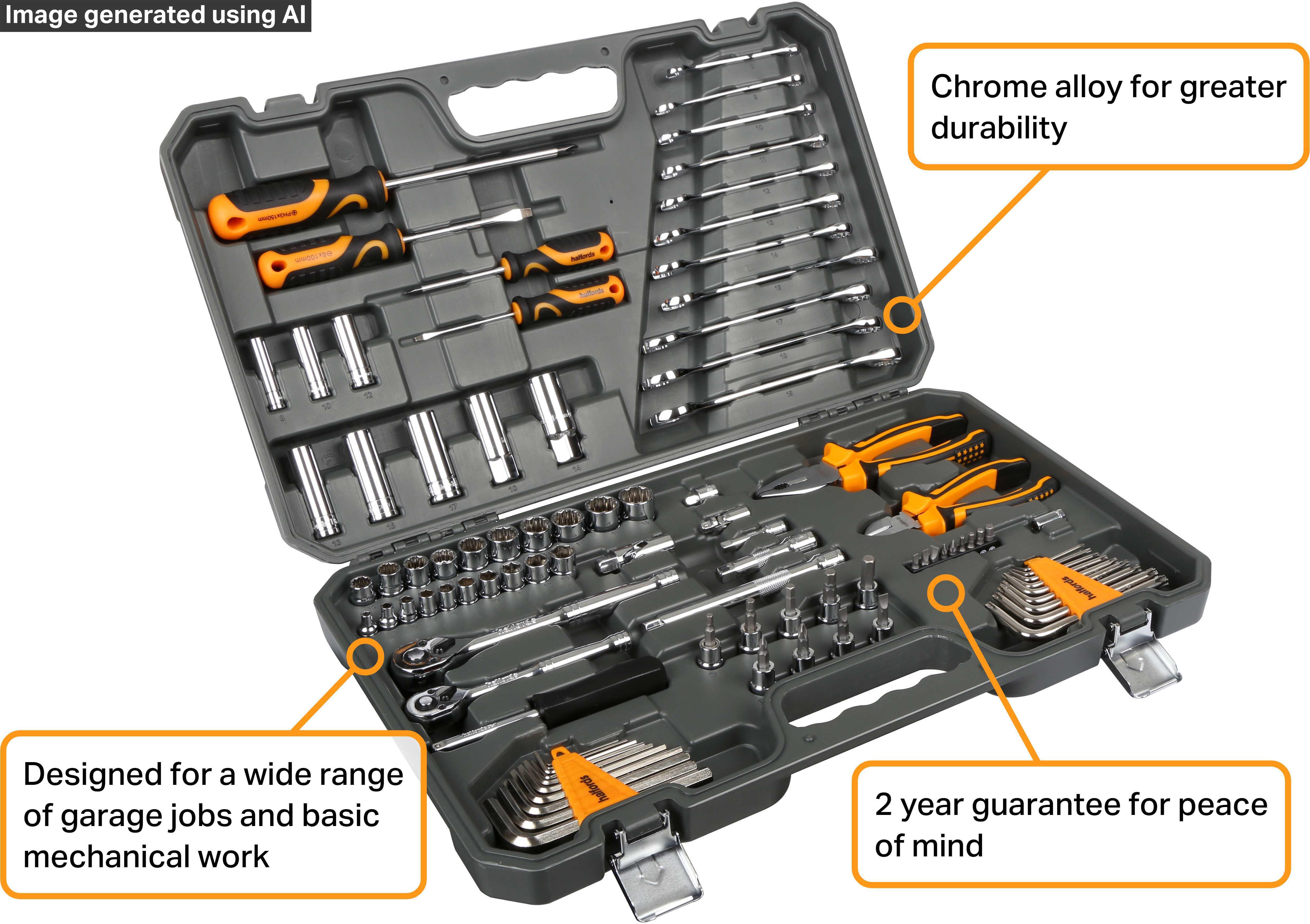 Halfords 92 Piece Garage Tool Kit