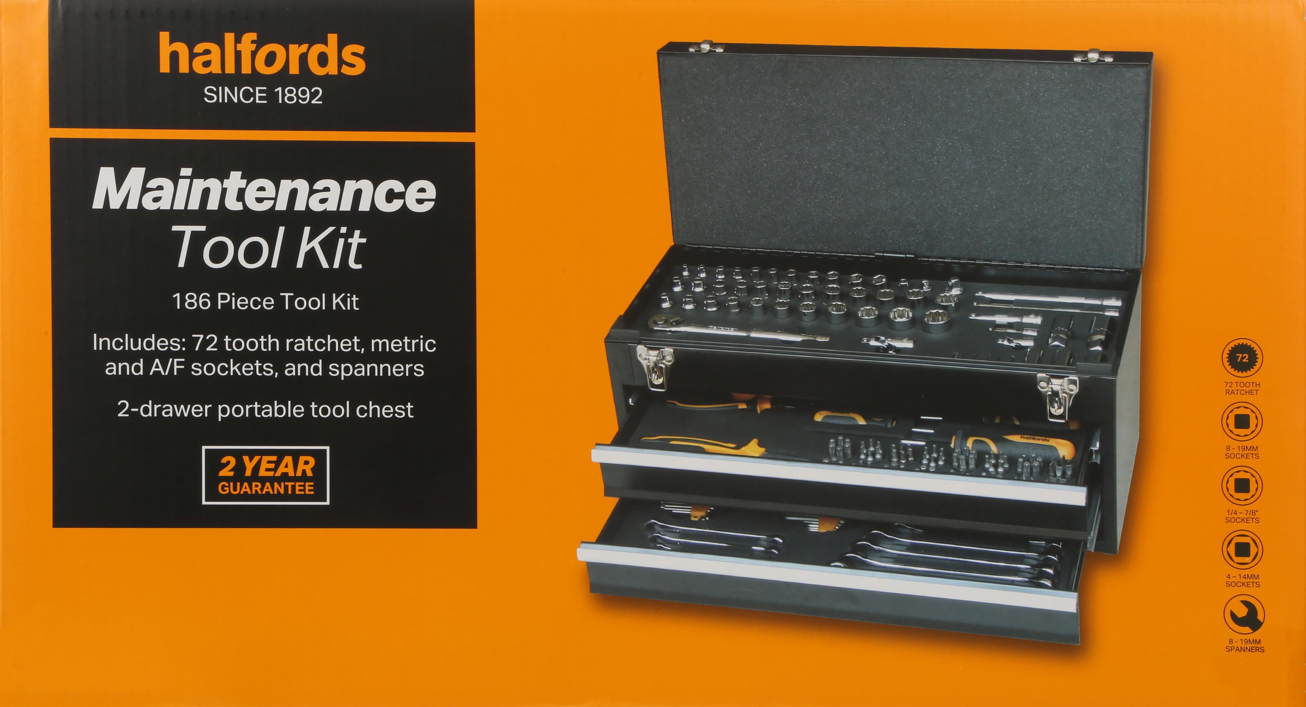 Halfords 186 Piece Maintenance Tool Kit