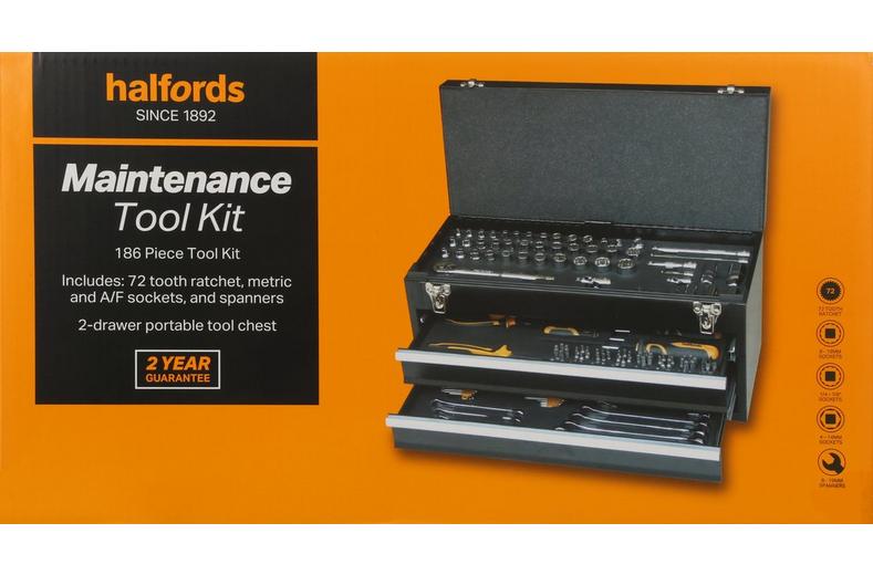 Halfords 186 Piece Maintenance Tool Kit Halfords 186 Piece Maintenance Tool Kit
