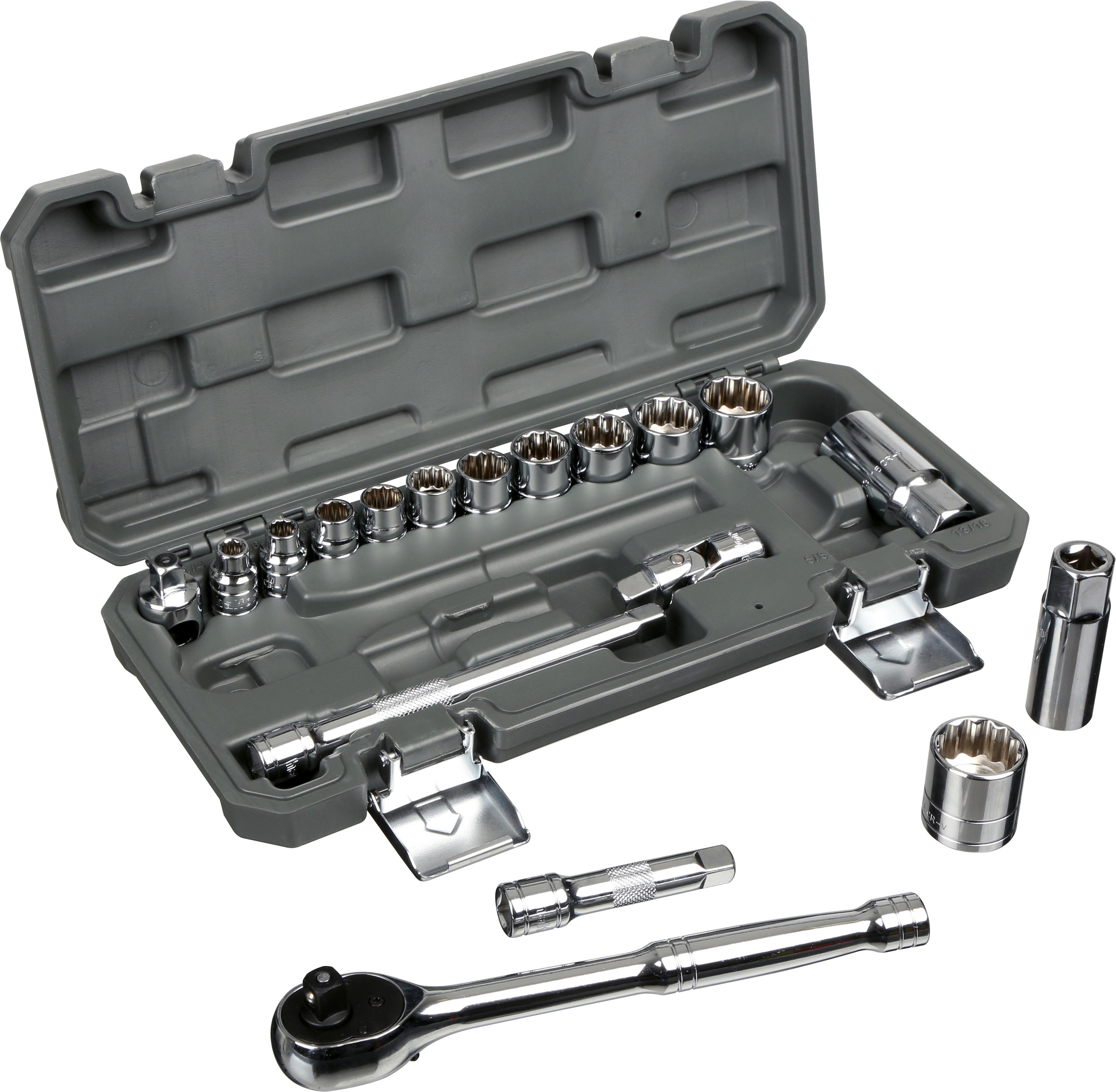 Halfords 18 Piece 3/8" Drive Imperial Socket Set
