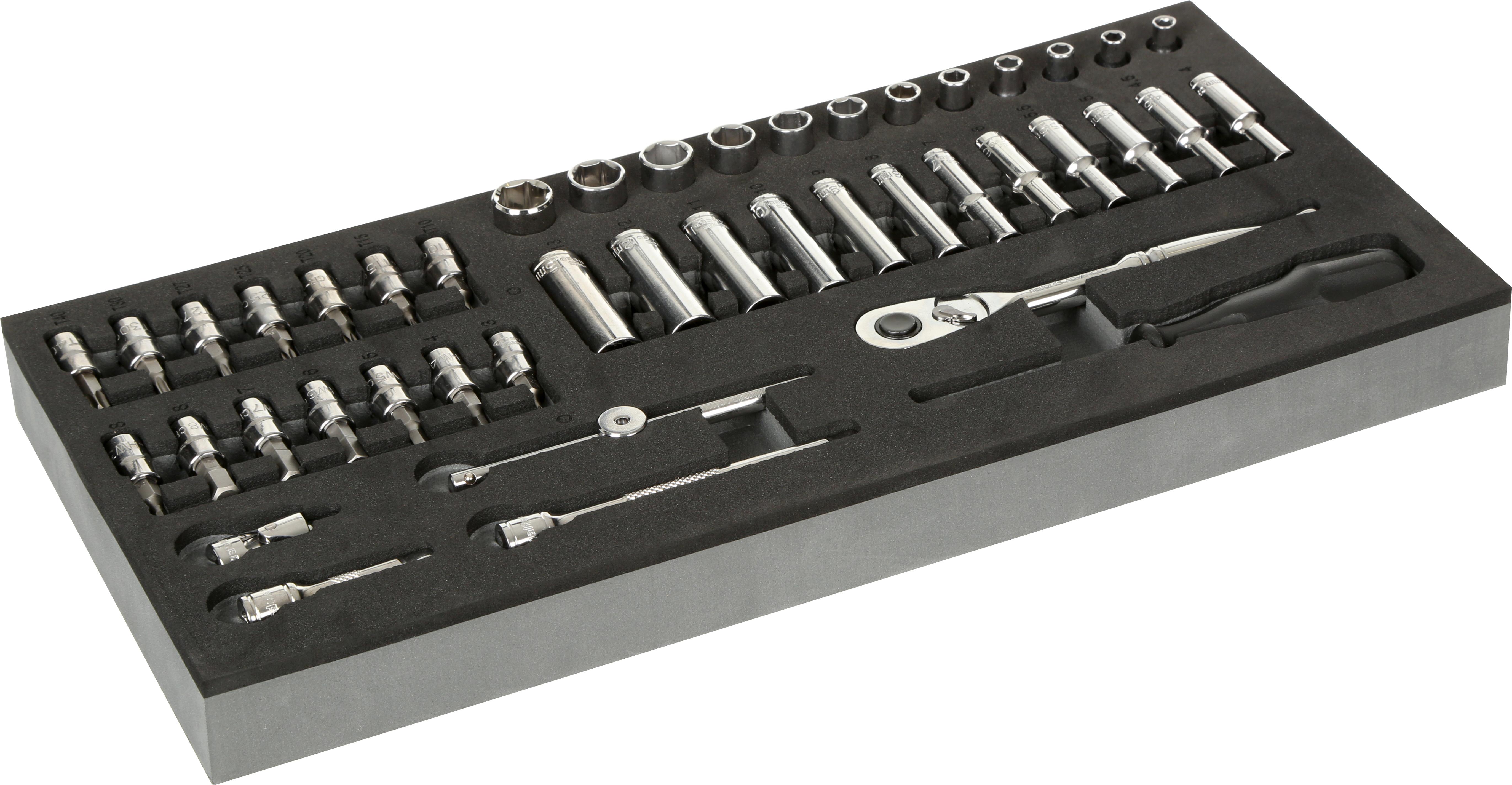 Halfords Advanced 44 Piece 1/4 Inch Socket Set Modular Tray