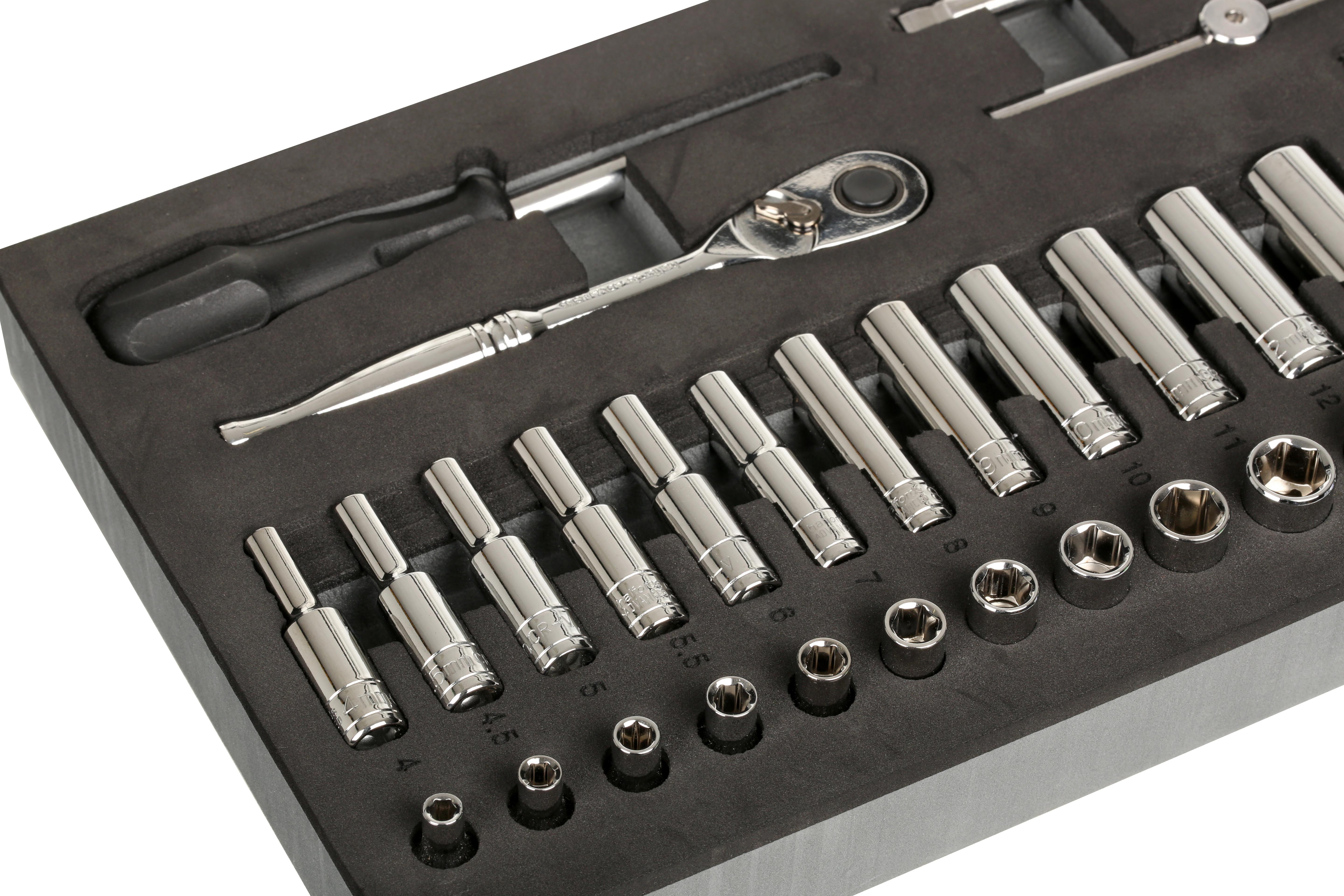 Halfords Advanced 44 Piece 1/4" Socket Set Modular Tray