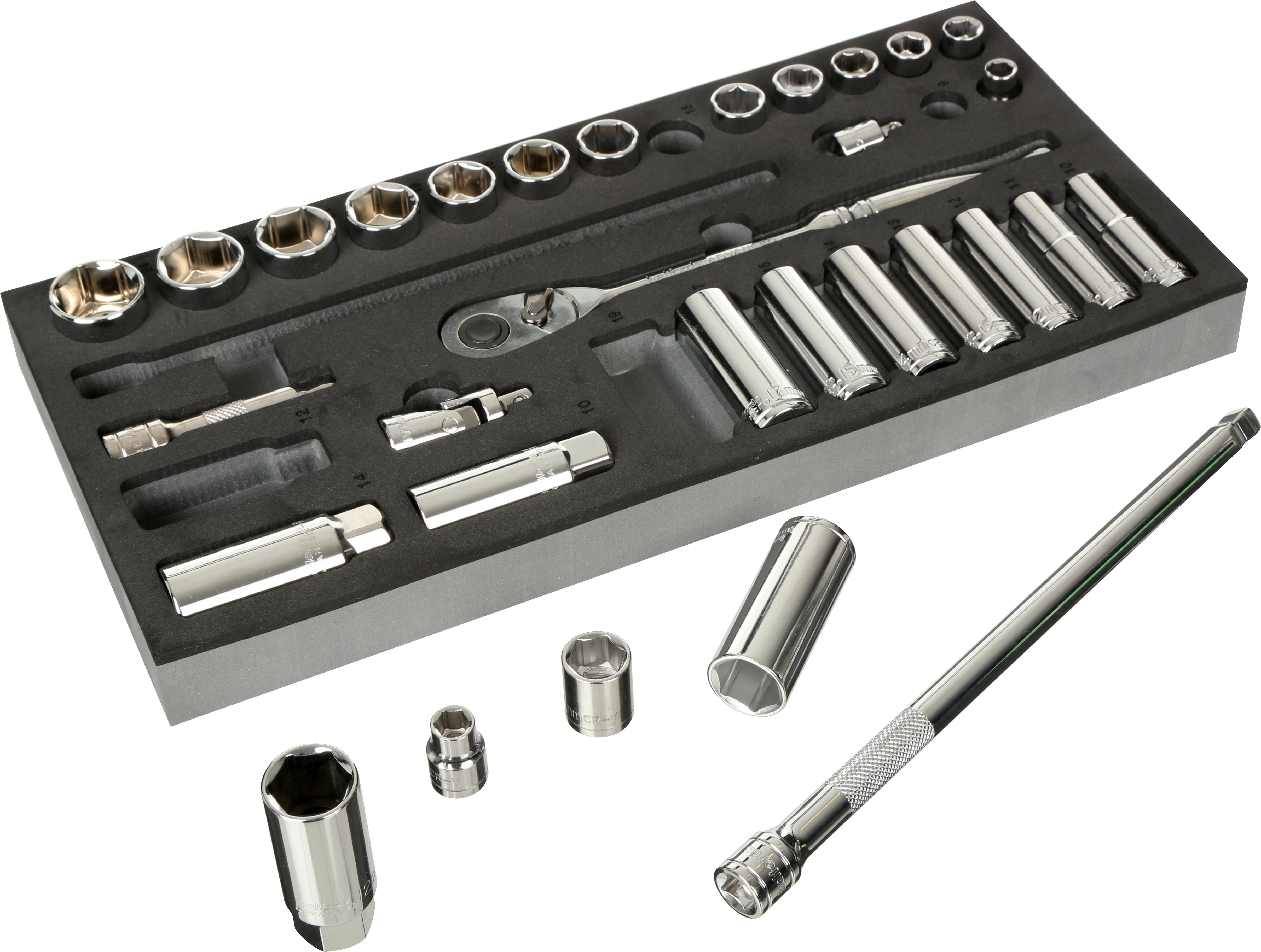 Halfords Advanced 31 Piece 3/8" Socket Set Modular Tray