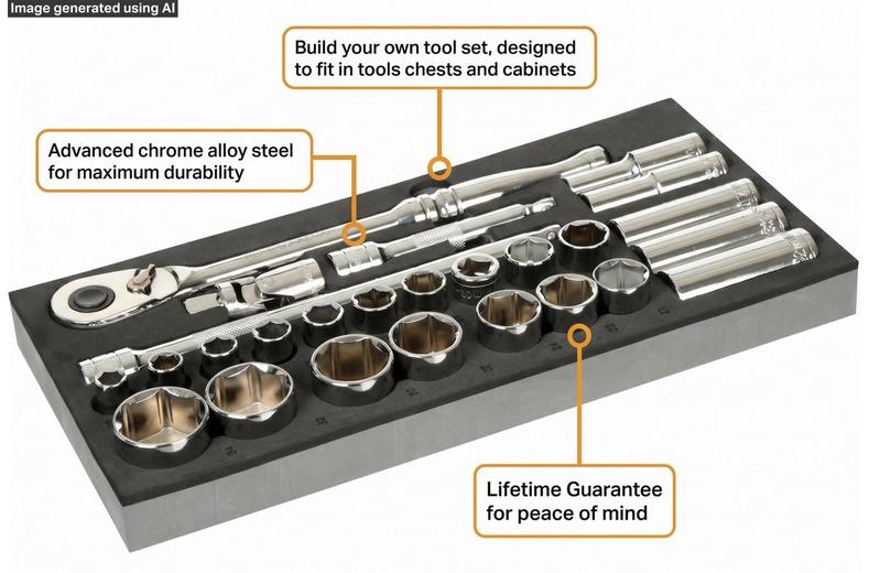 Halfords Advanced 26 Piece 1/2" Socket Set Modular Tray Halfords Advanced 26 Piece 1/2" Socket Set Modular Tray