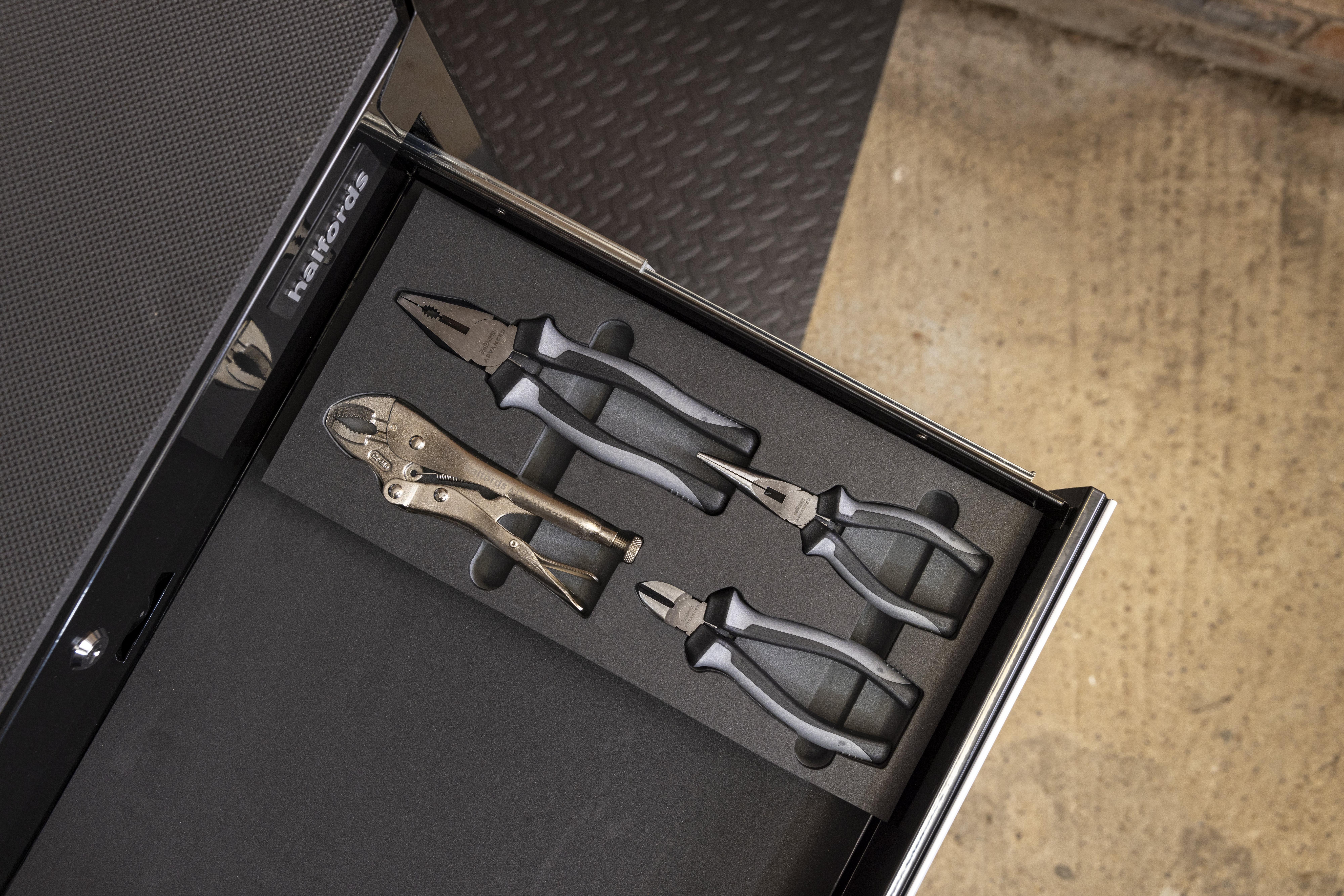 Halfords Advanced 4 Piece Plier Set Modular Tray