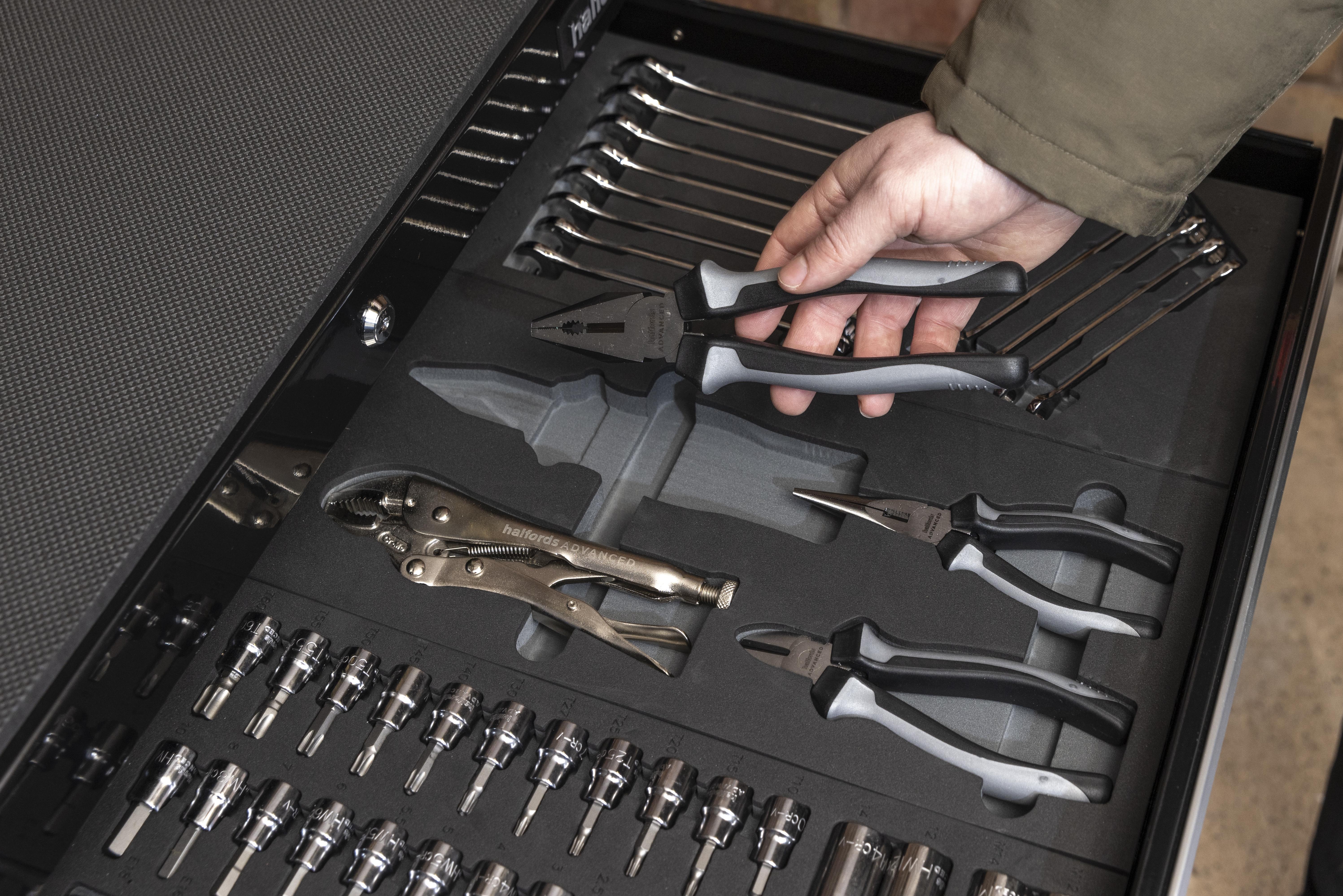 Halfords Advanced 4 Piece Plier Set Modular Tray