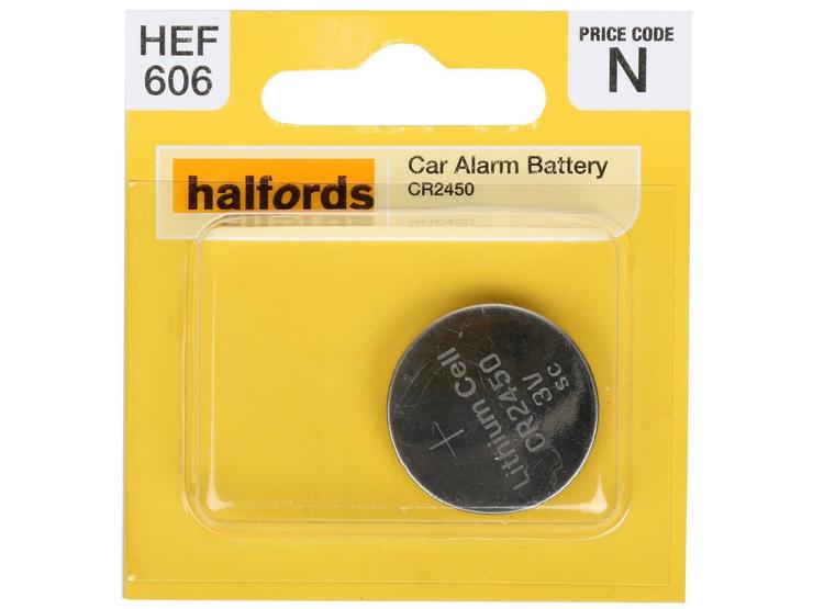 Halfords Car Alarm Battery CR2450 3V Lithium
