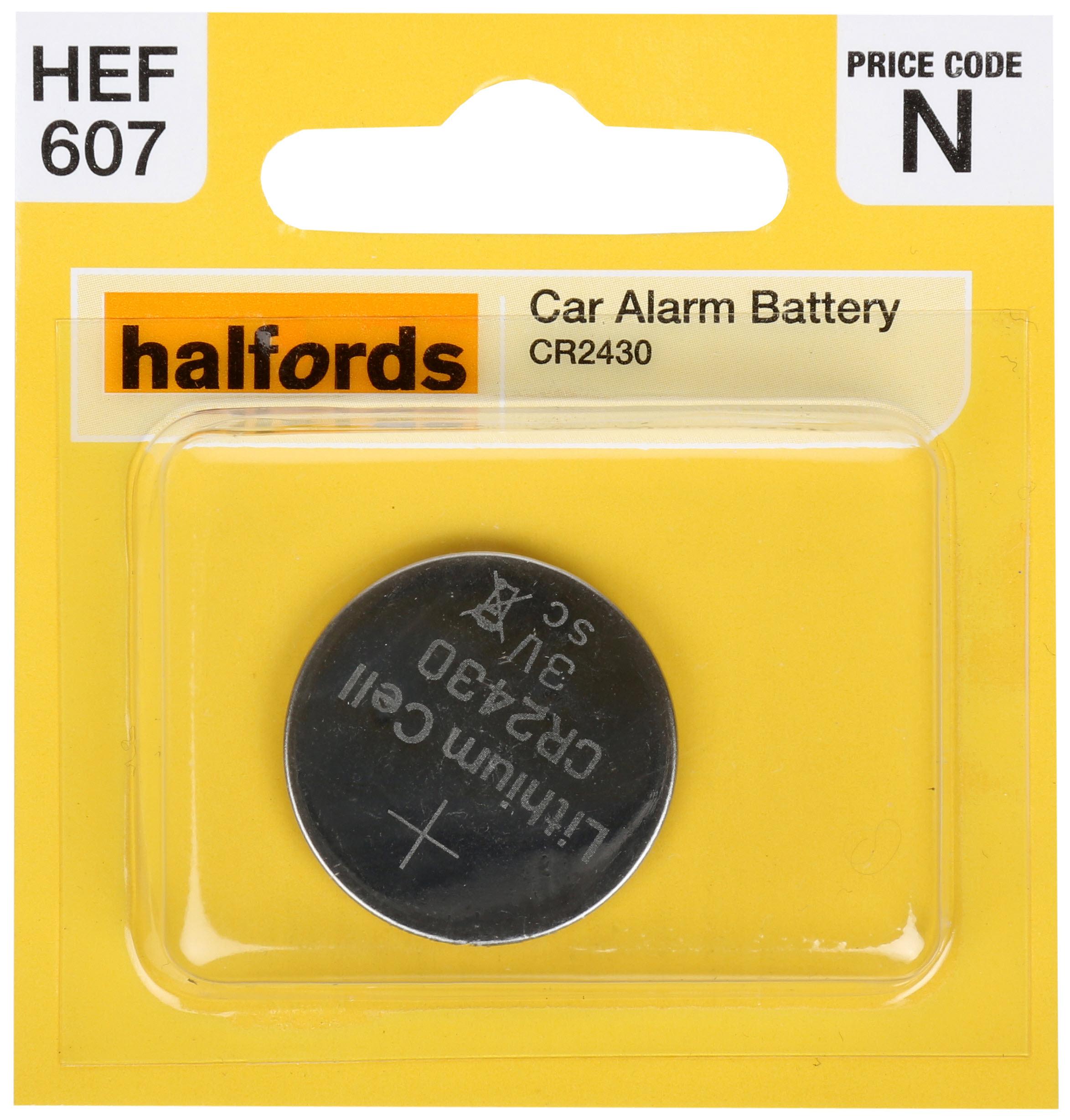 Halfords Car Alarm Battery Cr2430 3V Lithium