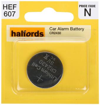 Halfords Car Alarm Battery CR2430 3V Lithium (ELEC158)