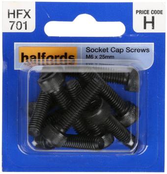 Halfords Socket Cap Screw M6 x 25mm (FIXG156)