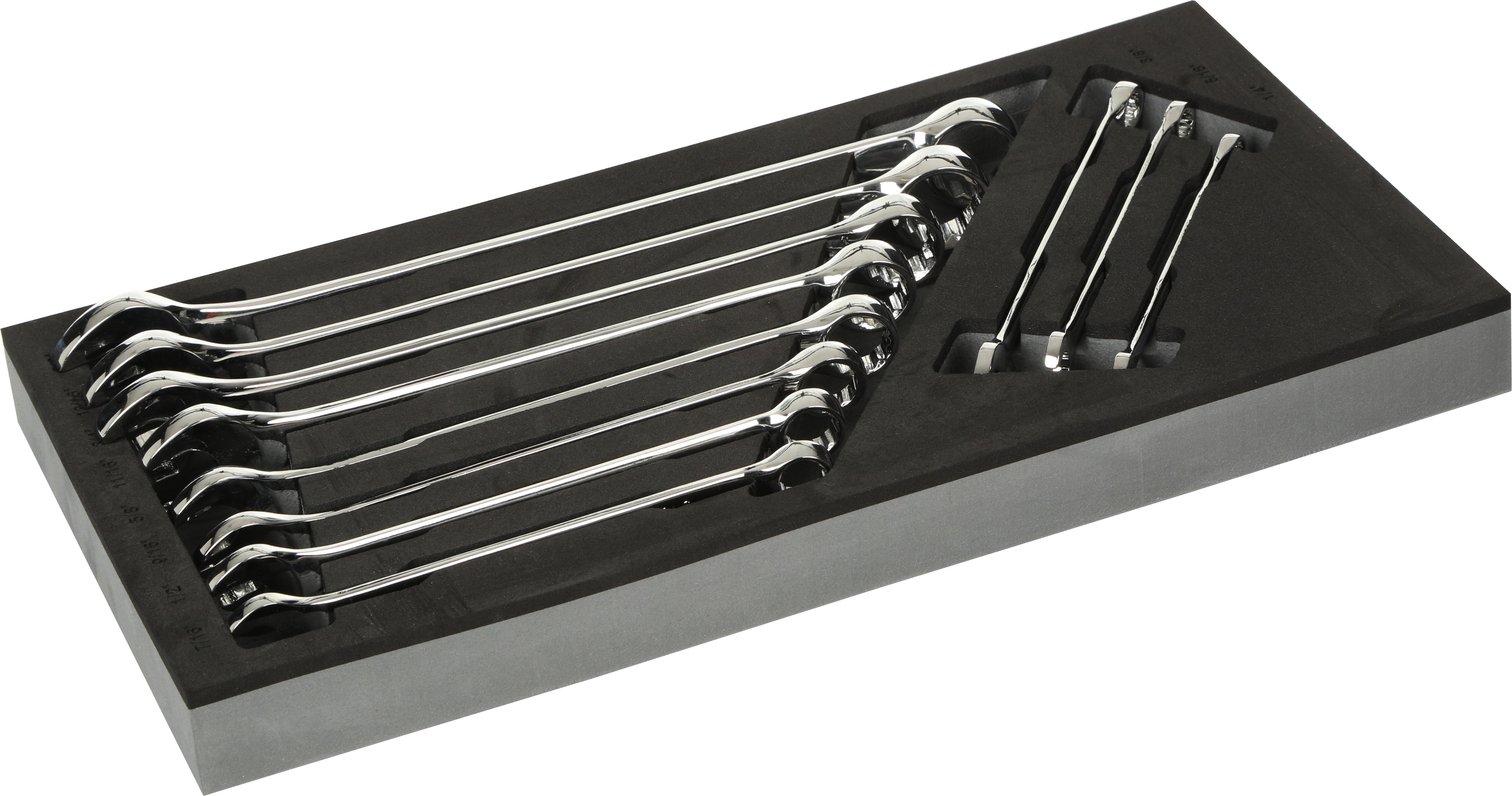 Halfords Advanced 11 Piece A/F Combination Spanner Set Modular Tray