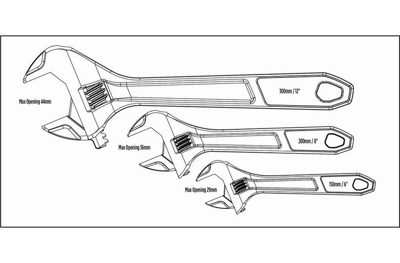 Halfords Advanced 3 Piece Adjustable Wrench Set Modular Tray Halfords Advanced 3 Piece Adjustable Wrench Set Modular Tray
