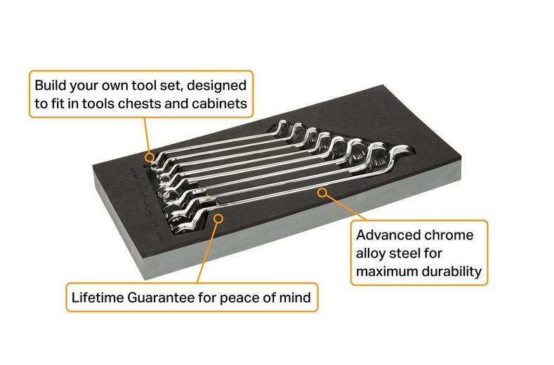 Halfords Advanced 8 Piece Offset Spanner Set Modular Tray Halfords Advanced 8 Piece Offset Spanner Set Modular Tray