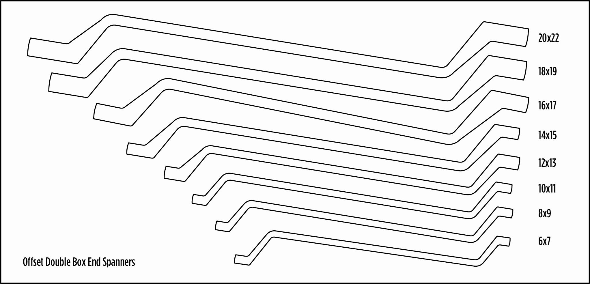 Halfords Advanced 8 Piece Offset Spanner Set Modular Tray