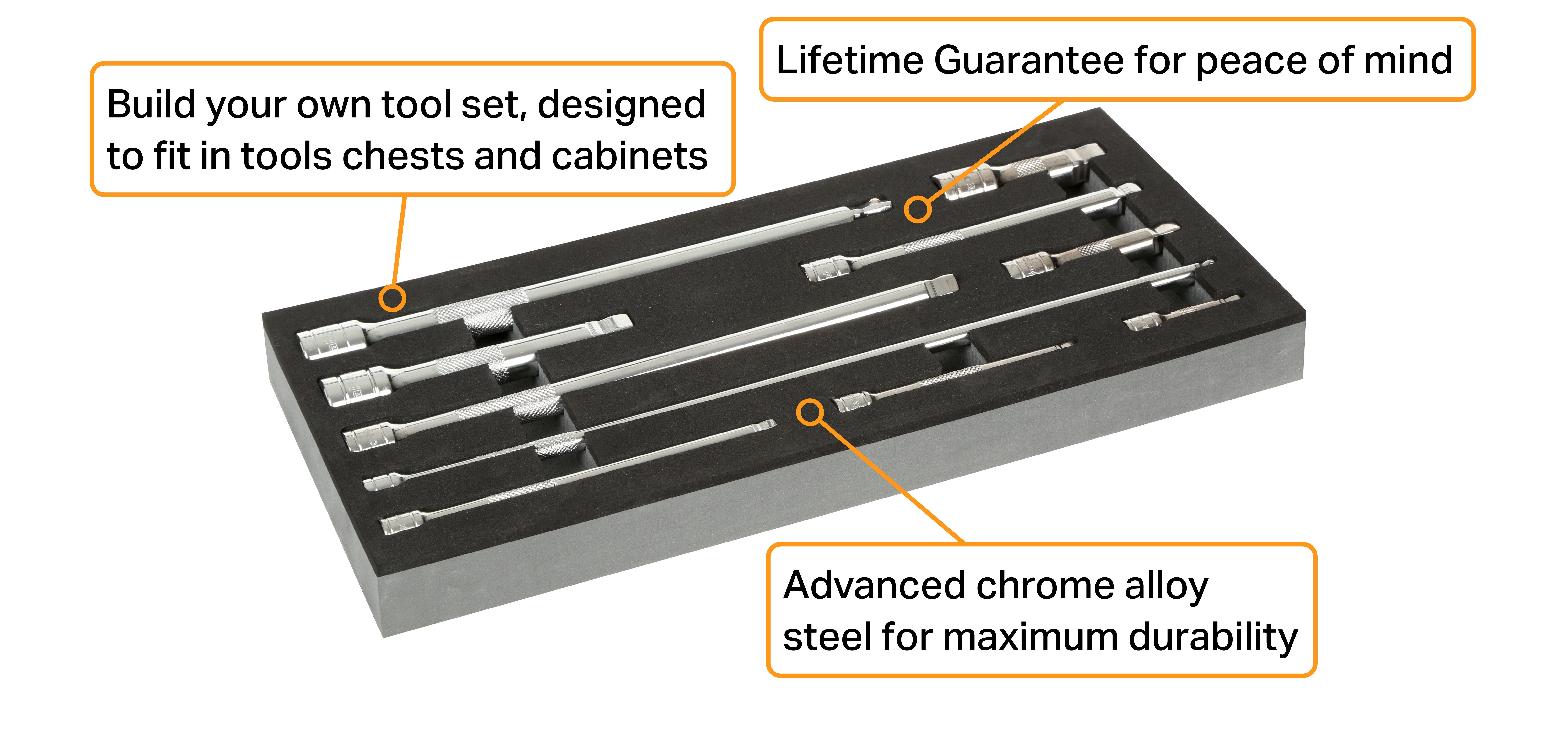Halfords Advanced 10 Piece Extension Bar Set Modular Tray