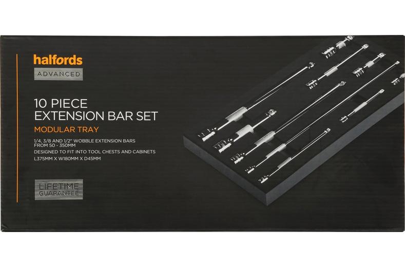Halfords Advanced 10 Piece Extension Bar Set Modular Tray Halfords Advanced 10 Piece Extension Bar Set Modular Tray