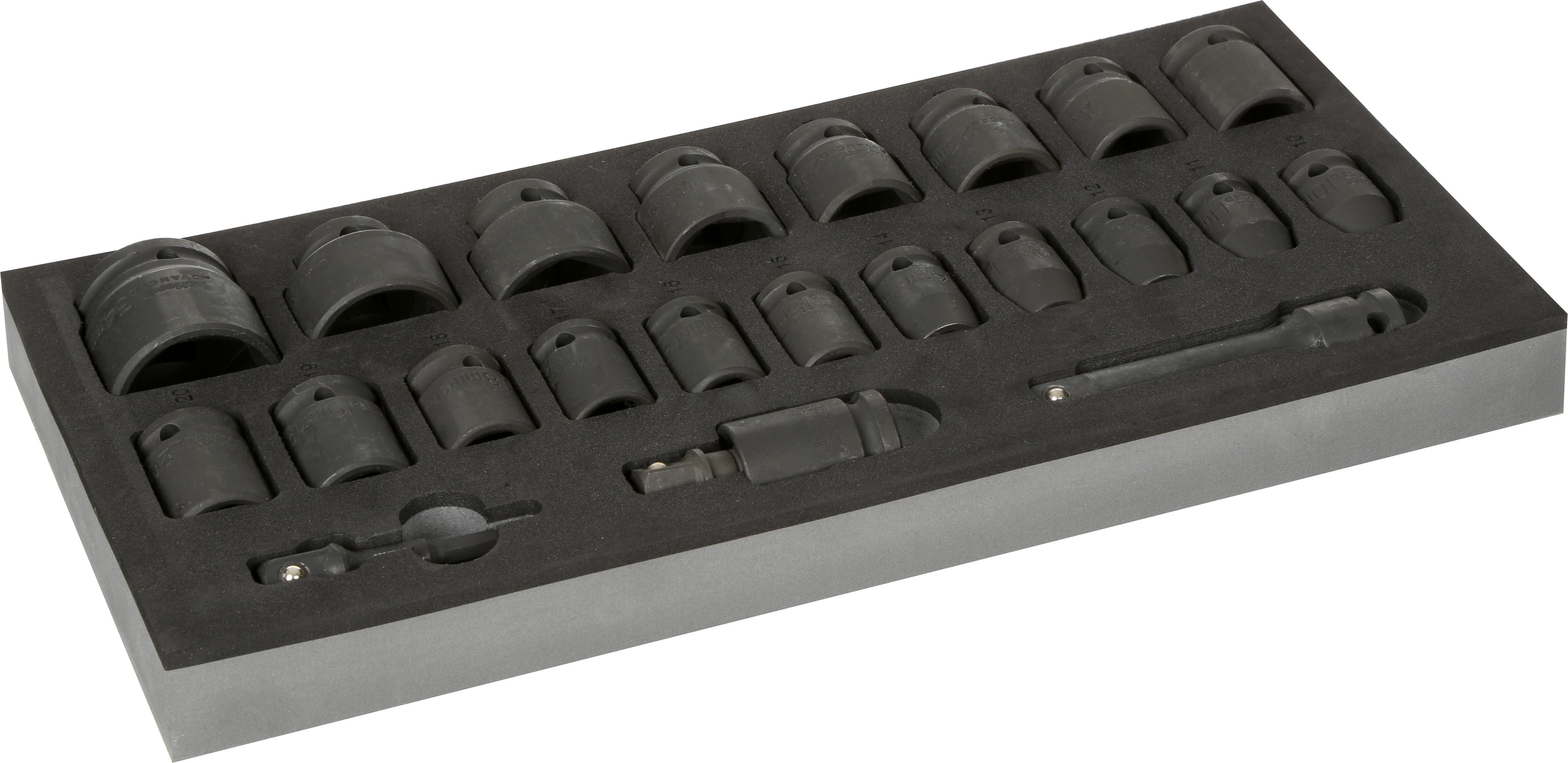 Halfords Advanced 22 Piece 1/2 Inch Impact Socket Set Modular Tray