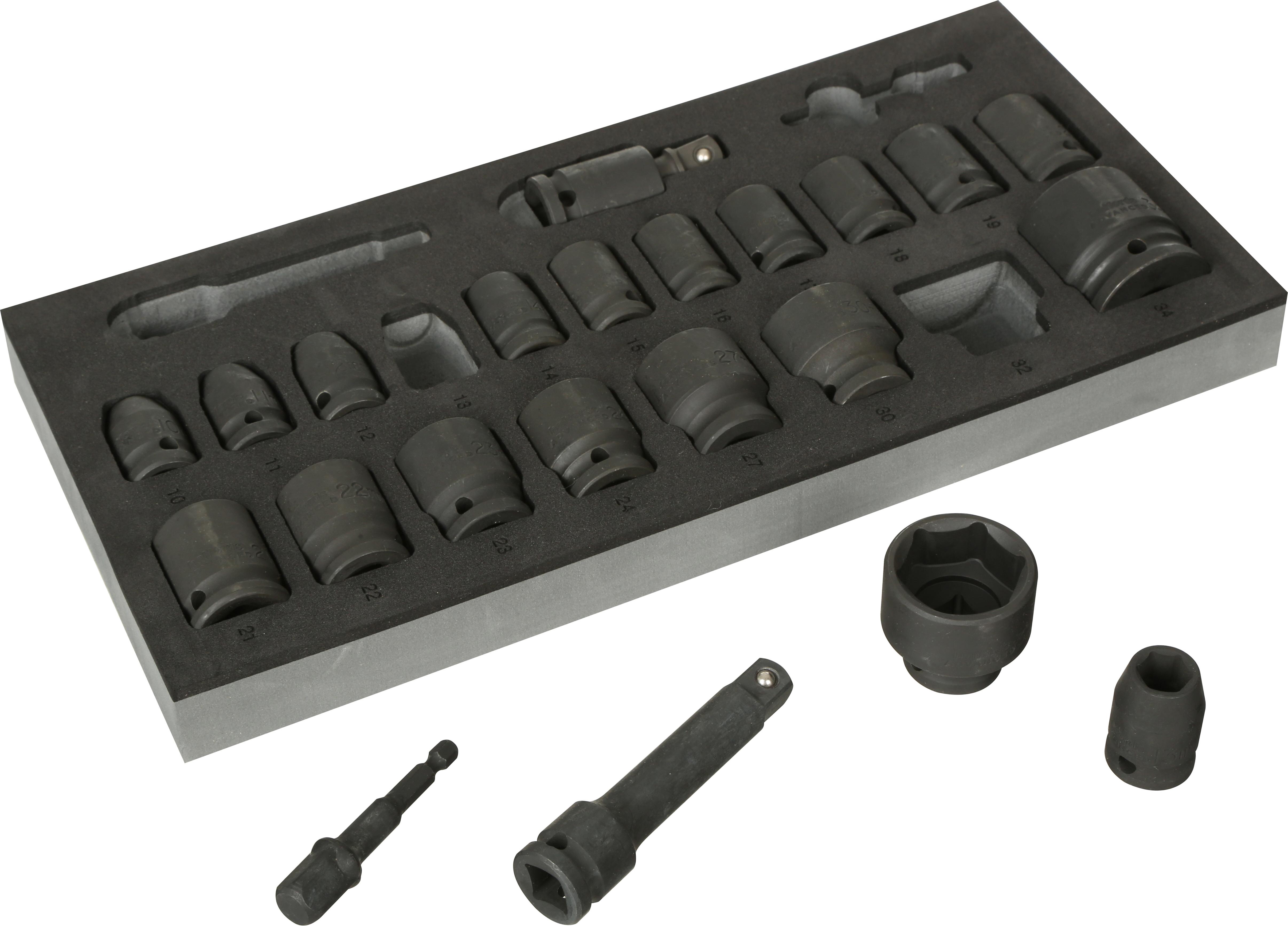 Halfords Advanced 22 Piece 1/2" Impact Socket Set Modular Tray