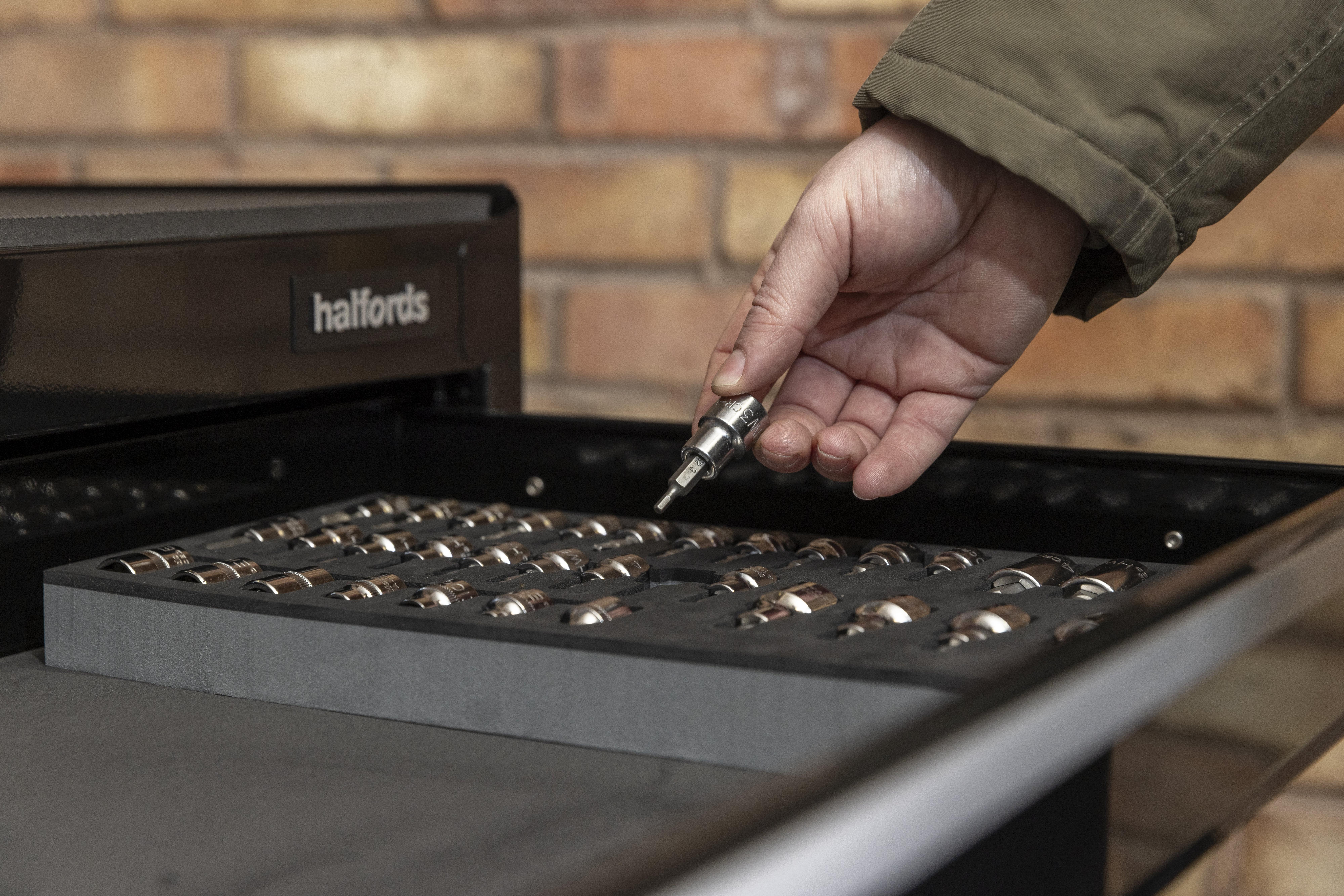 Halfords Advanced 36 Piece Bit Socket Set Modular Tray