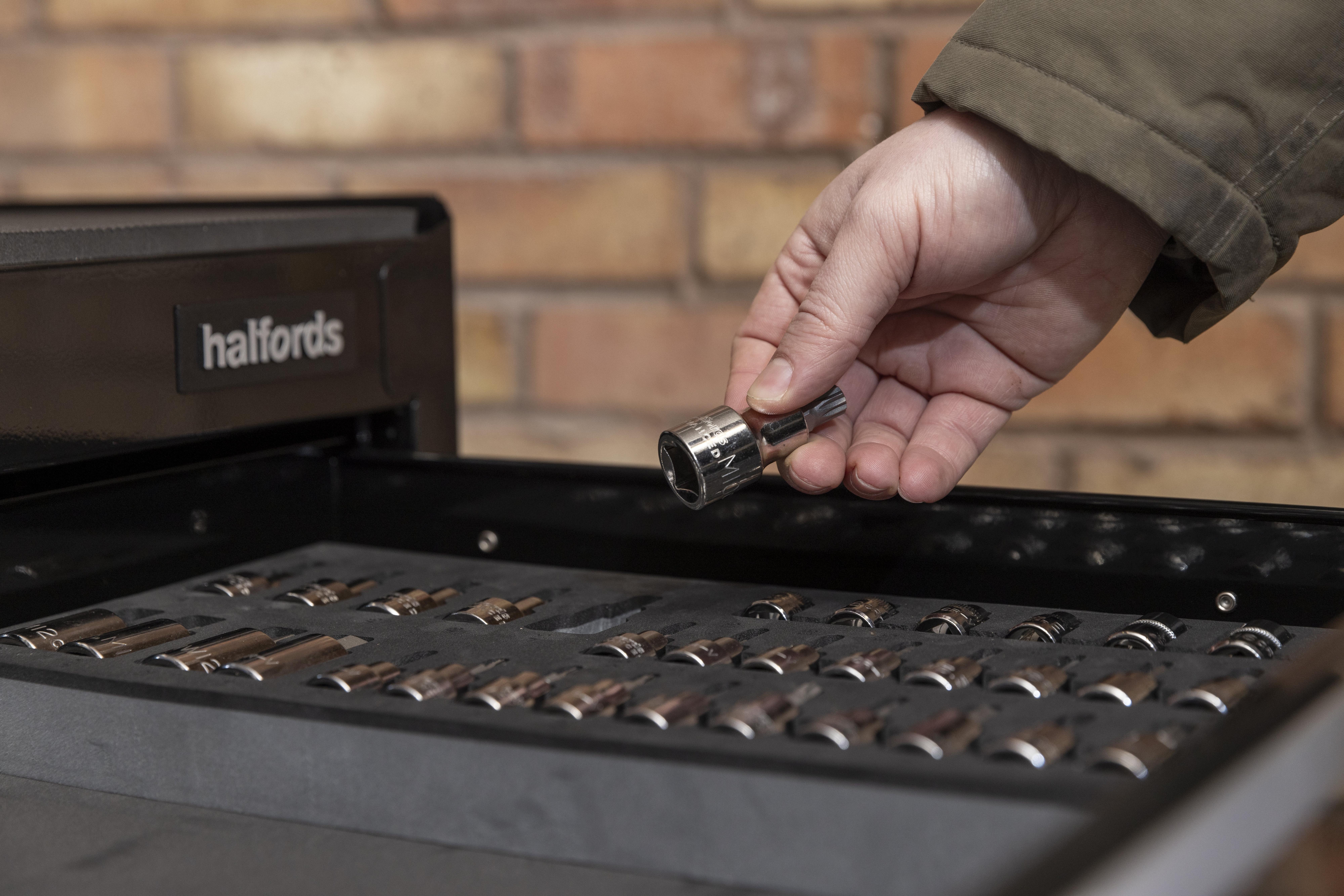 Halfords Advanced 36 Piece Bit Socket Set Modular Tray