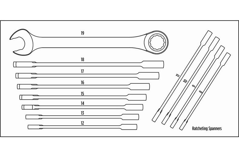 Halfords Advanced 12 Piece Ratchet Spanner Set Modular Tray Halfords Advanced 12 Piece Ratchet Spanner Set Modular Tray